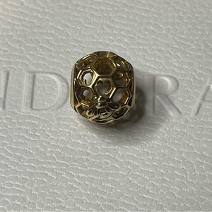 Gold Bee & Honey Comb Pandora Charm
